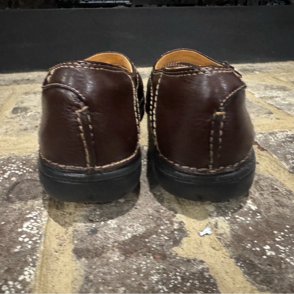 Clarks Structured Brown Leather Loafers Design Women's Size 8 - Picture 5 of 9
